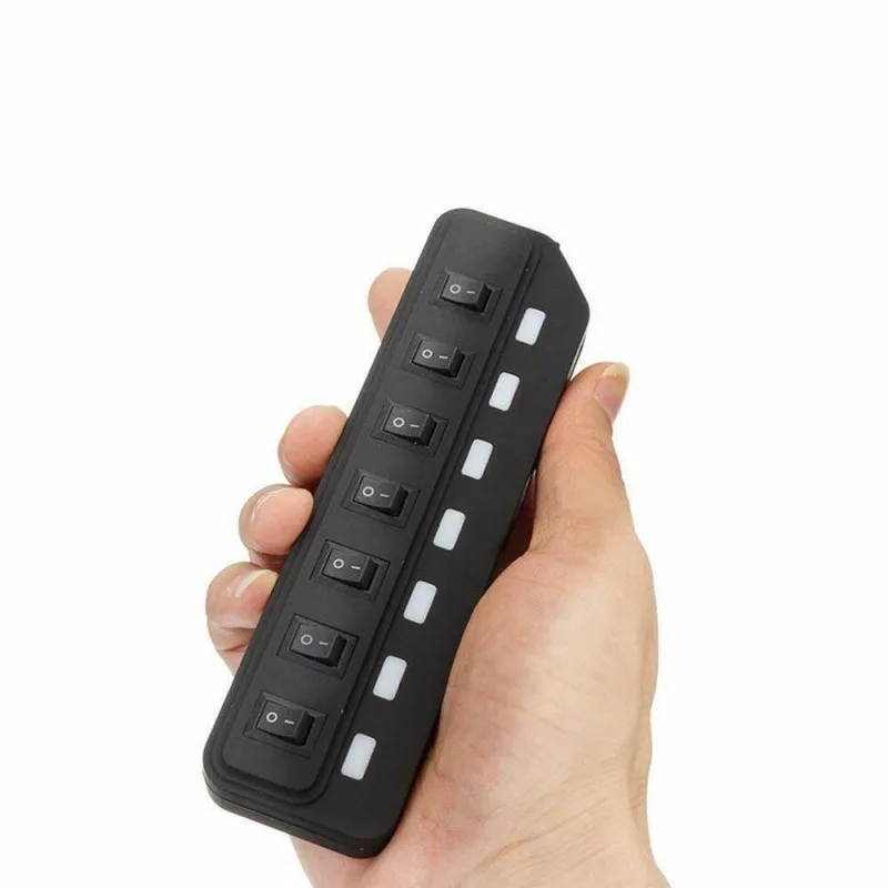 7 Порты USB 3 0 Hub адаптер с включения/выключения 5 Гбит/с высокая Скорость для