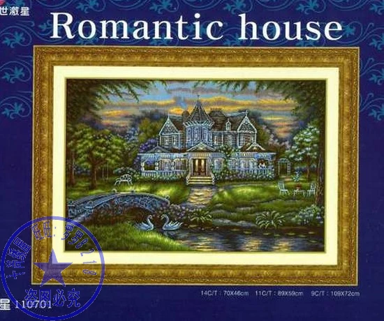 

Top Quality lovely classical 18CT 16CT 14CT counted cross stitch kit romantic house swan castle villa dome