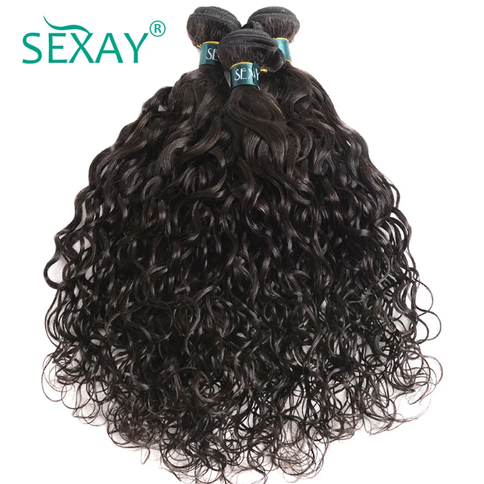 Wet And Wavy Human font b Hair b font Bundles Brazilian Water Wave Remy font b