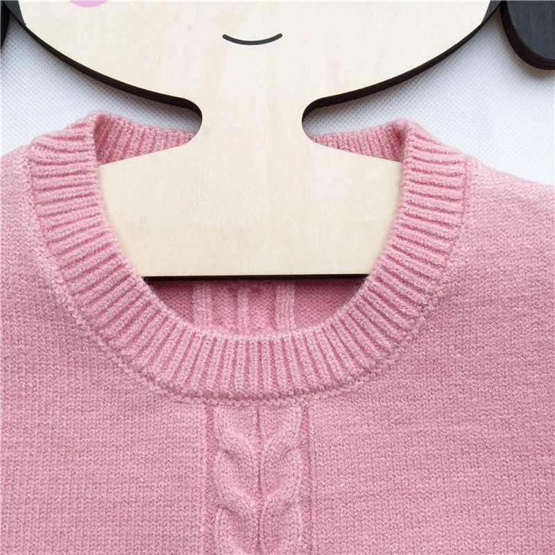 Детские свитера для девочек; Повседневный однотонный вязаный пуловер с круглым вырезом для маленьких девочек; жилет; Длинные теплые шерстяные свитера для девочек; детская одежда