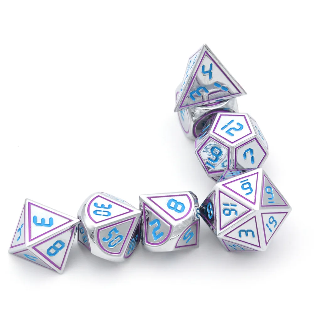 Goede DND Polyhedral Metal Game Dobbelstenen met Zwarte Drawsting Pouch voor Dungeons And Dragons DND RPG MTG Tafel Games D4 D6 d8 D10 D12 D20