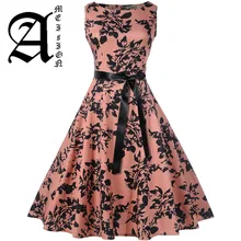 Plus Size Summer Dress Women Vintage Rockabilly Dresses Jurken Floral 50s 60s Retro Big Swing Pinup Party Dress Vestidos Plus Size Summer Dress Women Vintage Rockabilly Dresses Jurken Floral 50s 60s Retro Big Swing Pinup Party Dress Vestidos
