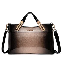 Новые европейские модные простые высококачественные лакированные кожаные сумки женские известные бренды офисные женские кожаные сумки