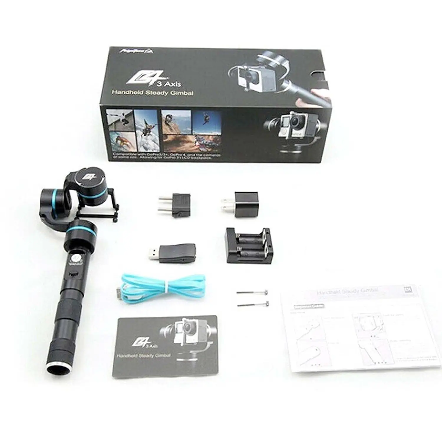 Feiyu FY G4 Ultra 3 осевой ручной карданный стабилизатор для экшн камер Gopro Hero 4 /Hero 3|feiyu