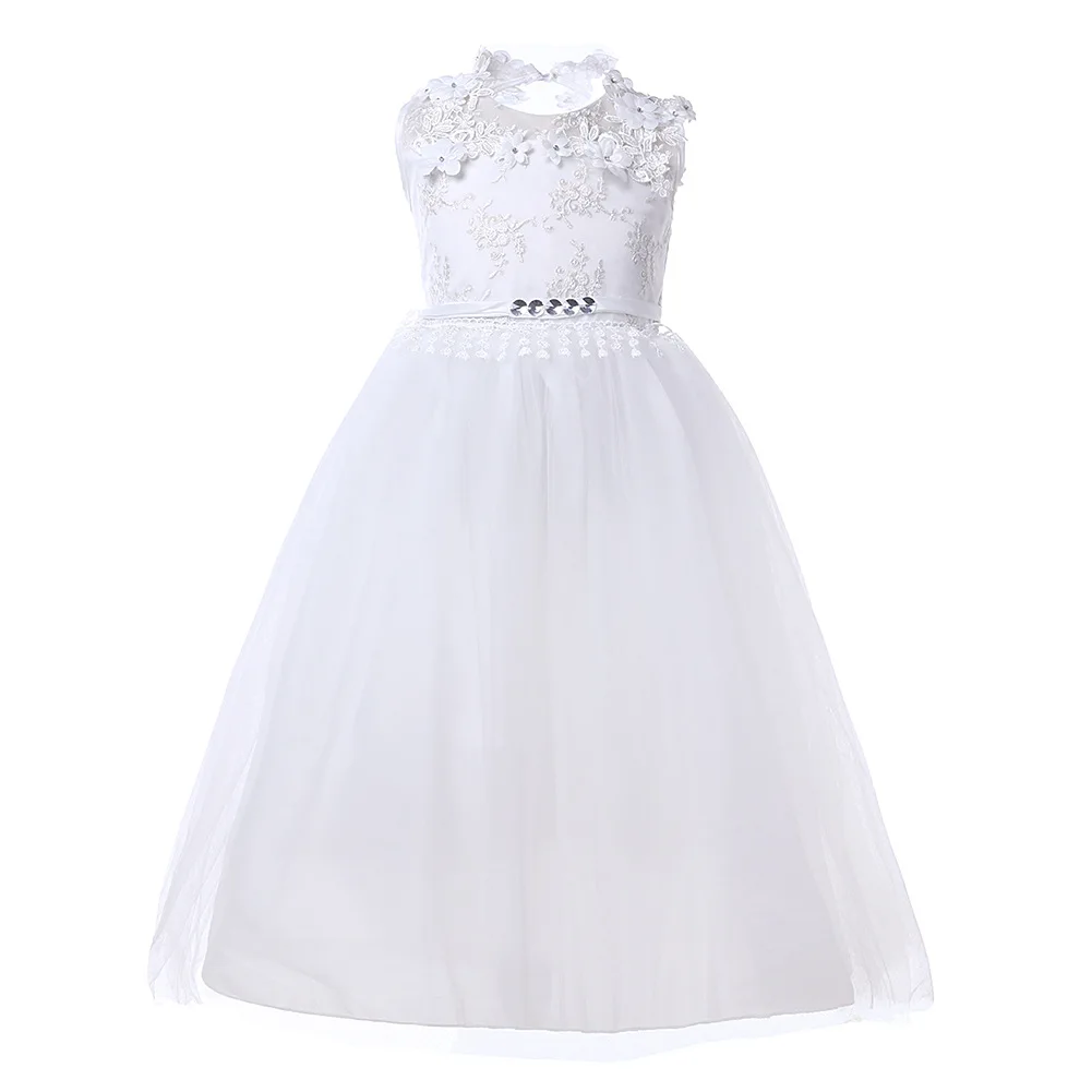 AiLe Rabbit/осень, Новое Кружевное платье Белоснежка, свадебное платье с цветочным узором для девочек, детское платье, детское платье - Цвет: see chart