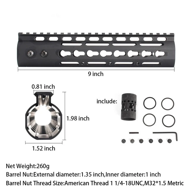 Тактический охотничий AR-15 M16 M4 " 9" 1" 12" 13," 15" AR15 бесплатно поплавок Keymod Handguard. 223/5. 56 Picatinny Rail System L - Цвет: 2