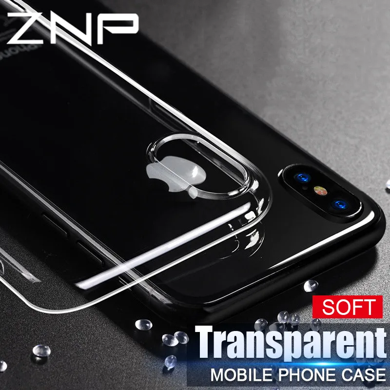 ZNP прозрачный ТПУ ультра тонкий мягкий чехол для телефона для iPhone 6 6s 7 8 Plus X Силиконовый чехол s для iPhone X 8 7 6 Plus 5 5S чехол