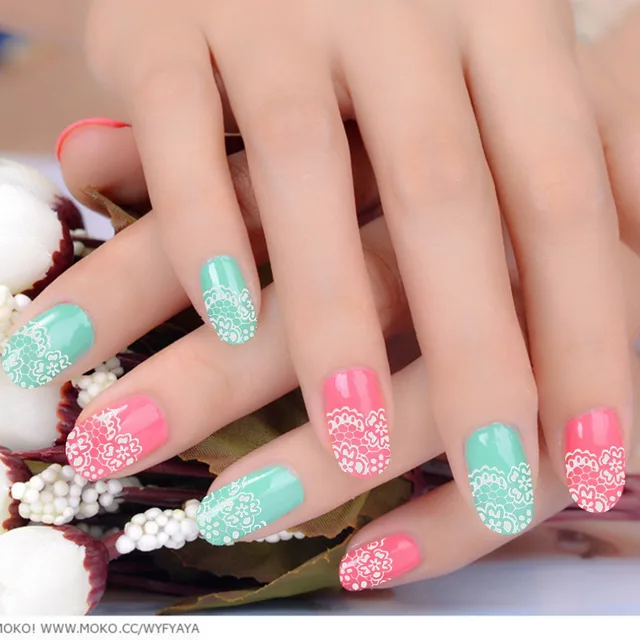 Fashion 3D Nail Art Lace nail Stickers Decals multicolor Transfers