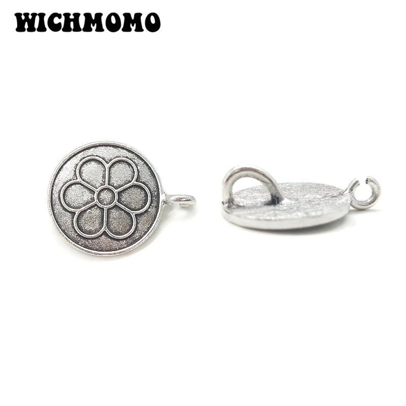 

2019 New 30mm 4pieces/bag Zinc Alloy Round Flowers Connectors Clothes Decorative Charms DIY Earring Hair Jewelry Accessories