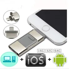 Флешка 128 ГБ для iPhone 6 6s Plus 5 5s ipad Флешка HD memory stick мобильный OTG Micro USB флэш-накопитель 16 ГБ 32 ГБ 64 ГБ