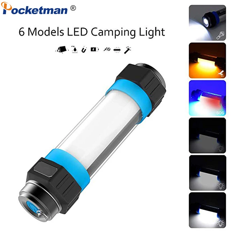 

USB Rechargeable Work Light Tactical Flashlight IP68 Water-Resistant Camping Lamp Portable Handing Magnetic Torch Emergency Lamp