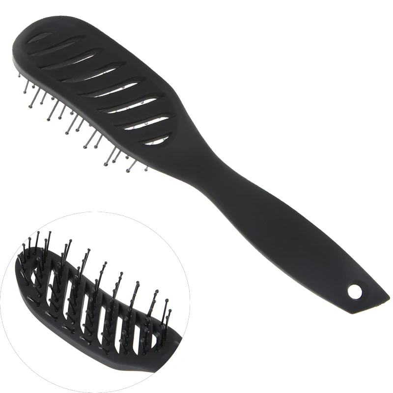 Wave Irregular Black Wide Teeth Hair Styling Comb Shower Anti-static Curved Detangling Massager Hairstyling Big Brush Tool | Красота и