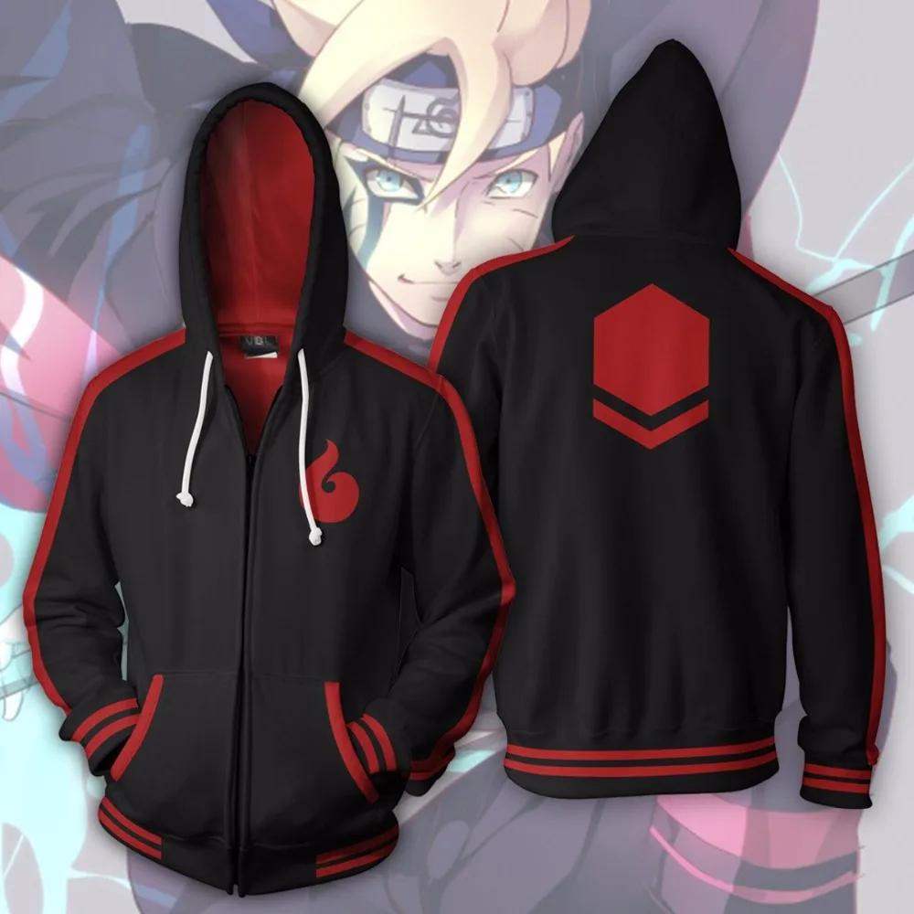 Coshome Anime Naruto Boruto Hoodie Men Women Jacket Spring Coat Akatsuki Cosplay Costumes Kakashi Sweatshirt (8)