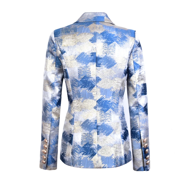 Plus Size XXXL Design Slim Quality Blazers Double Breasted Contrast Color Spring Fashion Runway Outerdoor Clothing Blazers