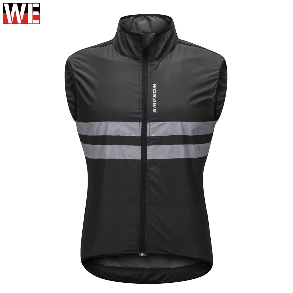 

WOSAWE Motorcycles Vest Sports Reflective Sleeveless Cycling Running Safety Vest Windproof Bicycle Jerseys Wind Coat Outwear