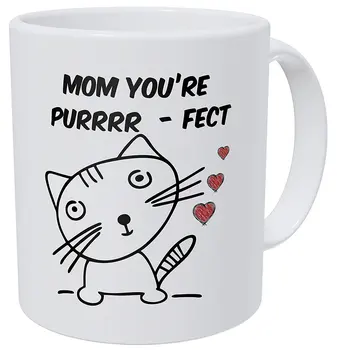 

Cat and Hearts Mom You're Purrrr Mother Fect Funny Coffee Mug