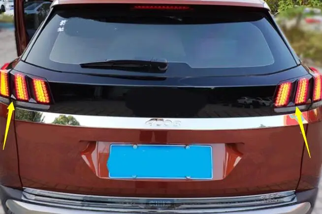 For Peugeot 3008 GT 2016 2017 2018 Plastic Honeycomb Style Rear Tail Light Stickers 6PCS Auto Accessories