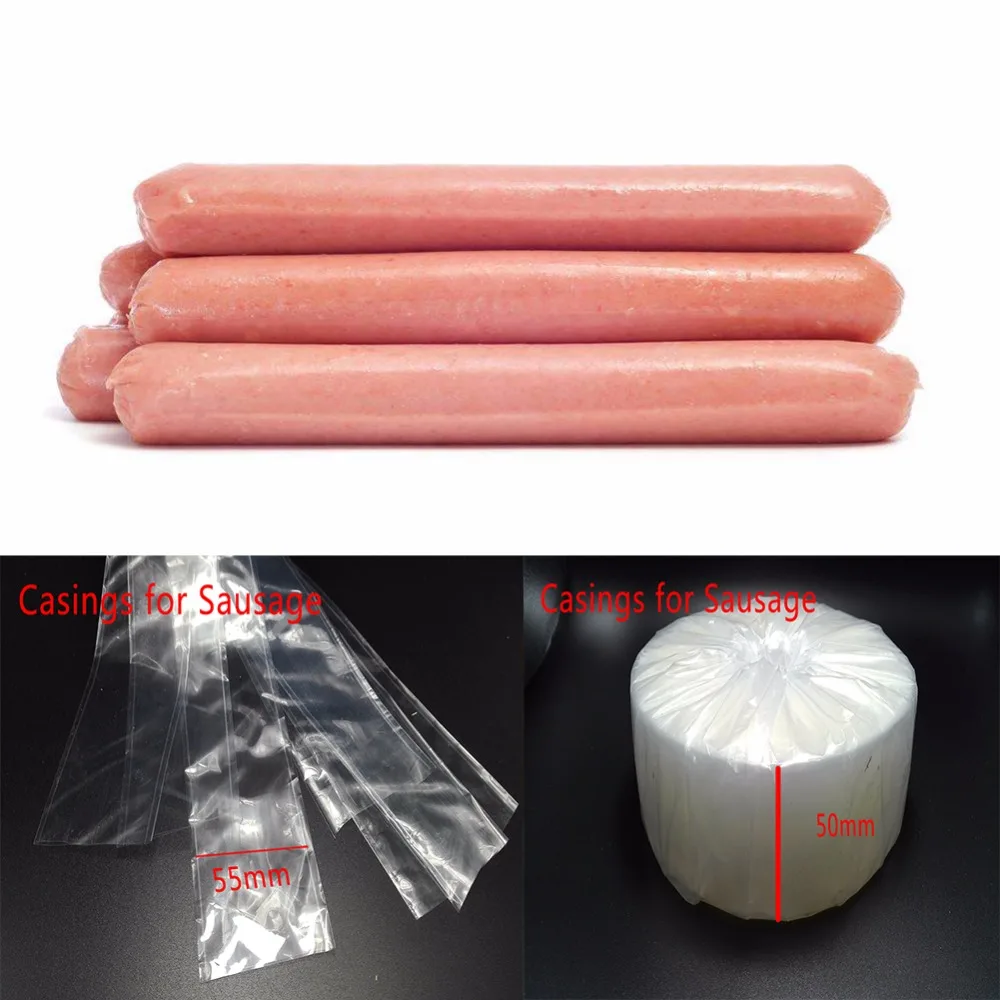 6PC Food Grade Casings for Sausage Salami Length50cm Wide50mm Shell