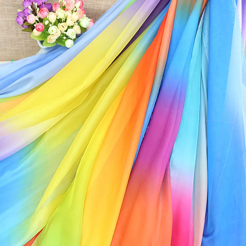 

30D chiffon fabric light breathable DIY dress cosplay fabric thin summer weave flowing ombre soft silky Tencel Chiffon fabric