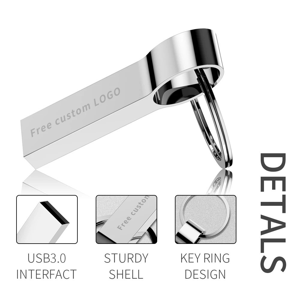 Classic Pen Drive Usb 3.0 64GB 128GB Metal Usb Flash Drive Gray Flash Memory Stick 32GB 16GB Pendrive 8GB 4GB Free Custom Logo (3)