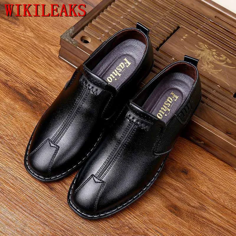 

2019 Spring Autumn Men Shoes Casual Italian Brand Leather Shoes Men Slip On Shoes Men Loafers Fashion Man Flats Male Footwear