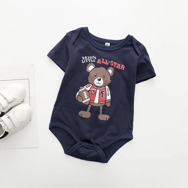 Fashion Baby Boys Newborn Baby Bodysuit Sports Infant Jumpsuit Brand Casual Basketball Football Baseball Print Baby Clothes DS9 - Цвет: D