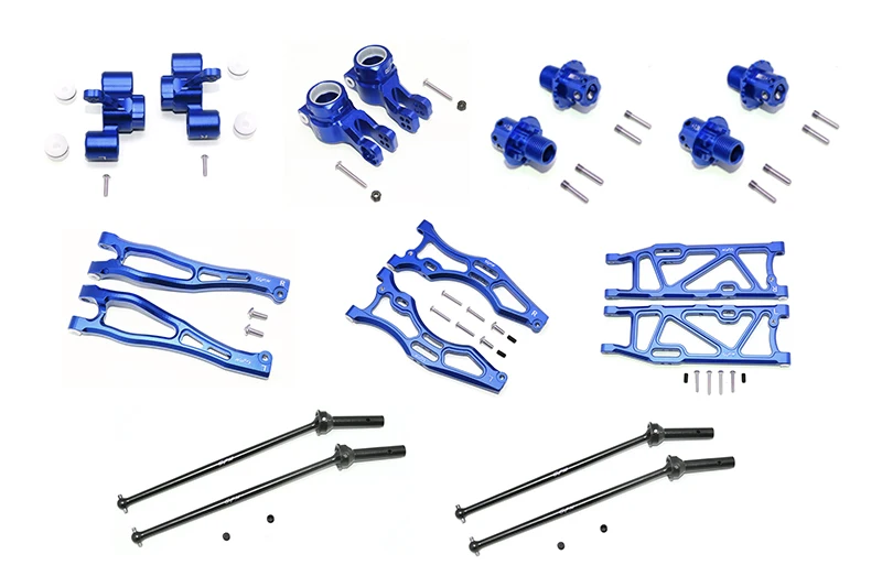 

ALUMINUM F UPPER+LOWER ARMS, R LOWER ARMS, F+R KNUCKLE ARMS, CVD, 13MM HEX For ARRMA KRATON, OUTCAST