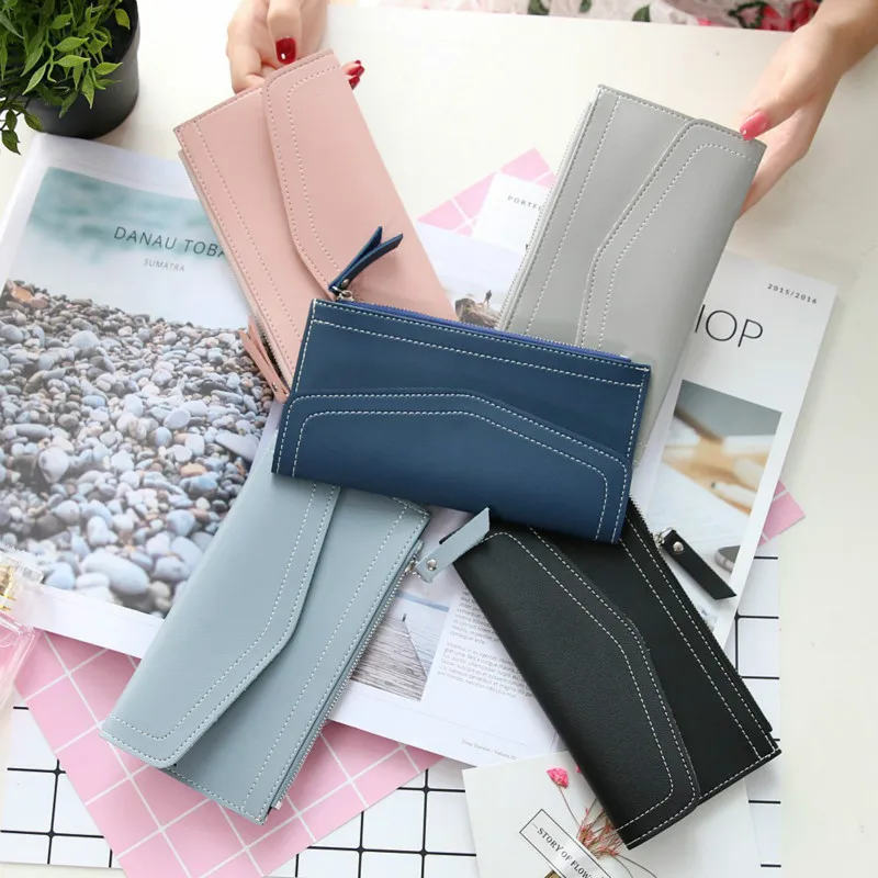 2017 new ladies wallet female Korean style pu leather wallets retro