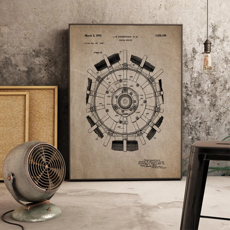 Aircraft Motor Canvas Art Painting Home Decor