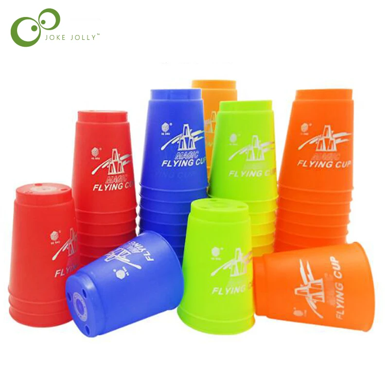 

12pcs/set Magic Flying Cup Game Using The Competitive Sports Toys for children kids WYQ