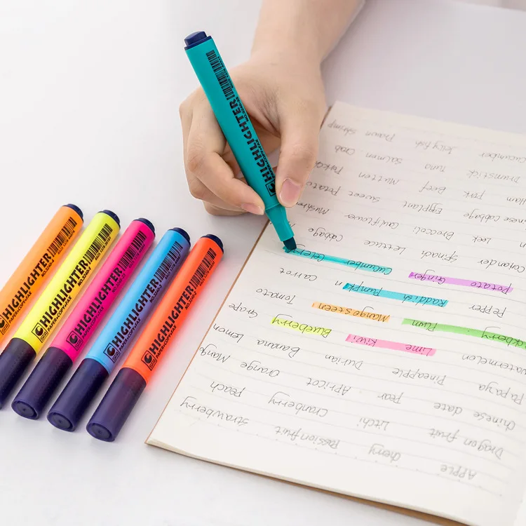 Highlighter pen marker for school kids gift drawing color pens