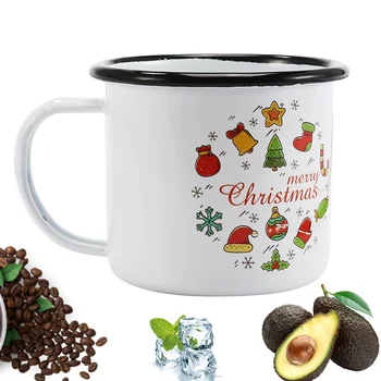 

Simple Black Edge Enamel Cup, Custom-Made Halloween Pumpkin Milk Mug, Home Office Coffee Mug