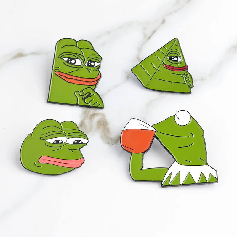 

Frog Pepe Pin Feels Bad Man Brooch Sad Frog Lapel pin Feels Good Man Badges Pop Culture Pins Frog Jewelry