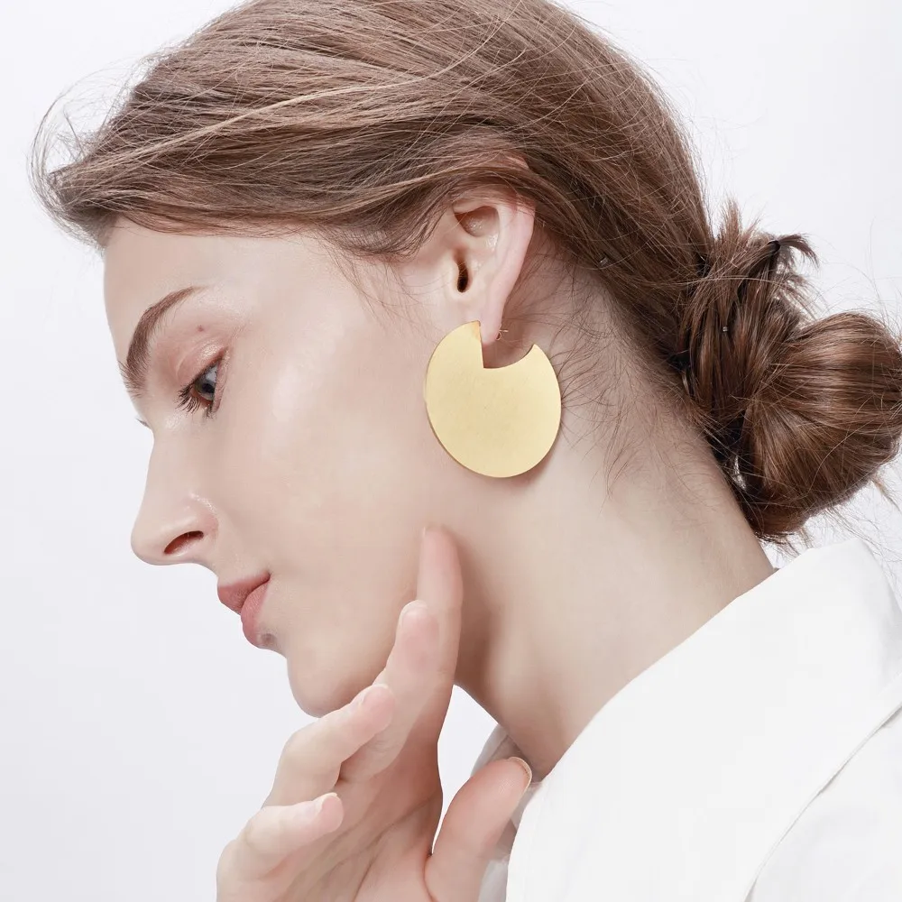 

Boho Women's Drop Earrings Stainless Steel Gold Color Geometric Dangle Pendientes Girl Eardrop Fashion Female Oorbellen Jewelry