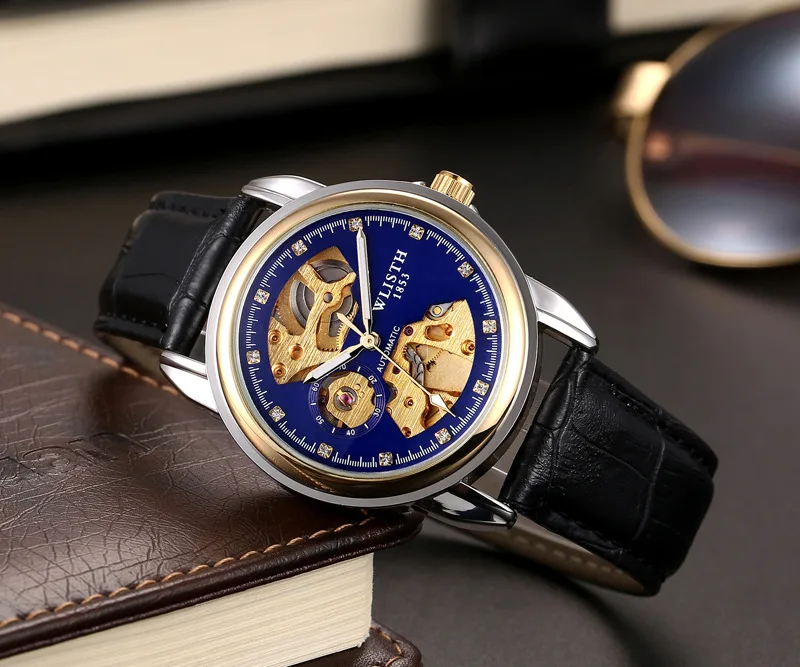 Fashion 2019 Wlisth Men Business Mechanical Watches Skeleton Hand
