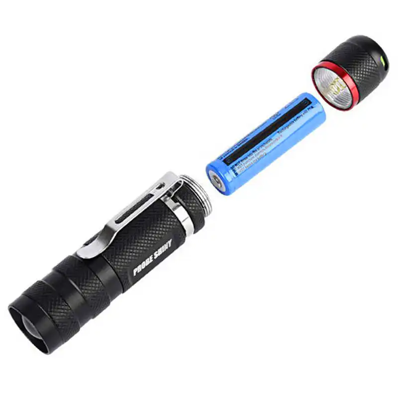 G700 Zoomable XML lanterna led Q5 Tactical Flashlight+14500 Battery+Charger+Case led flashlight rechargeable #4A28 (4)