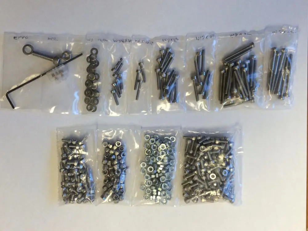 

Mini Kossel Nuts, Bolts, Screws, Fasteners Kit for DIY 3D Printer