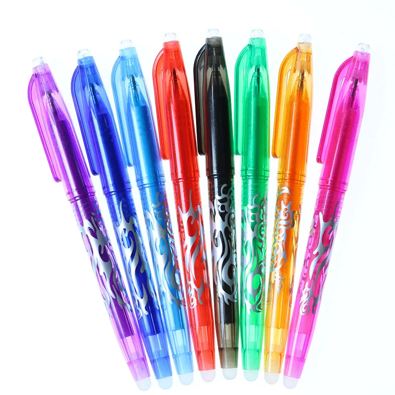 8 креативная Радужная Волшебная стираемая ручка 0,5 мм, заполненная 4 шт, чехол для ручки, пластиковая 8 цветов, гелевая ручка для детей, студентов, Обучающие канцелярские принадлежности