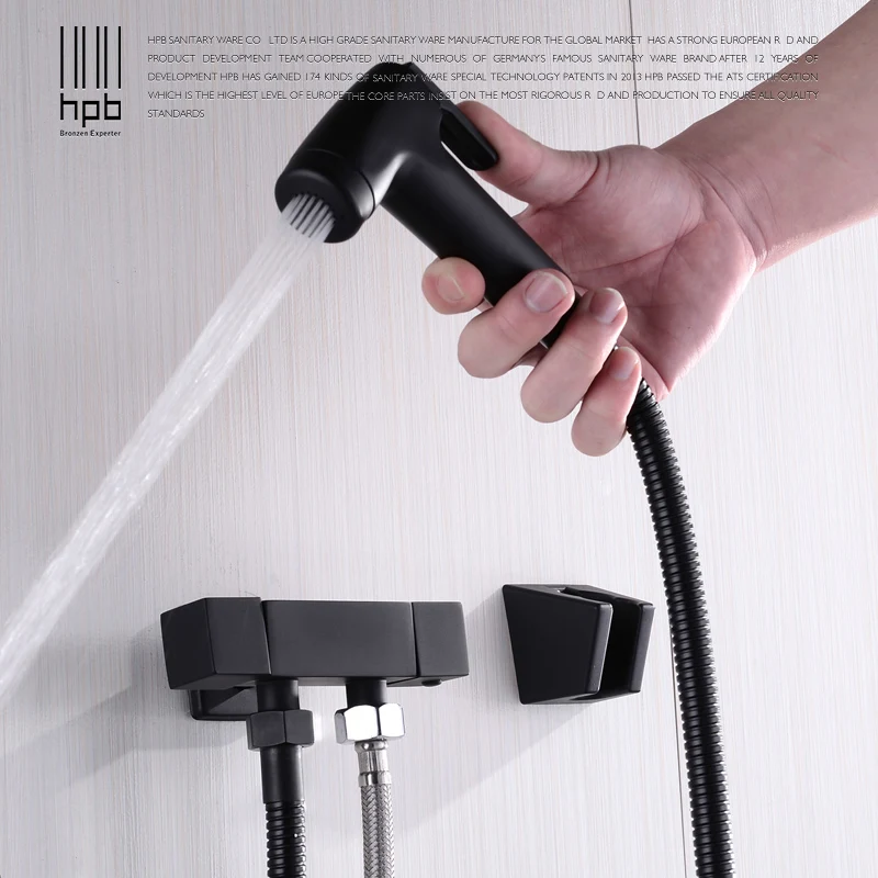 HPB high quality solid brass matte black color handheld bidet sprayer