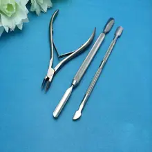 Новые 3 шт/комплект ногтей кутикулы Ложка Pusher Remover Резак Нипер Clipper Cut Набор