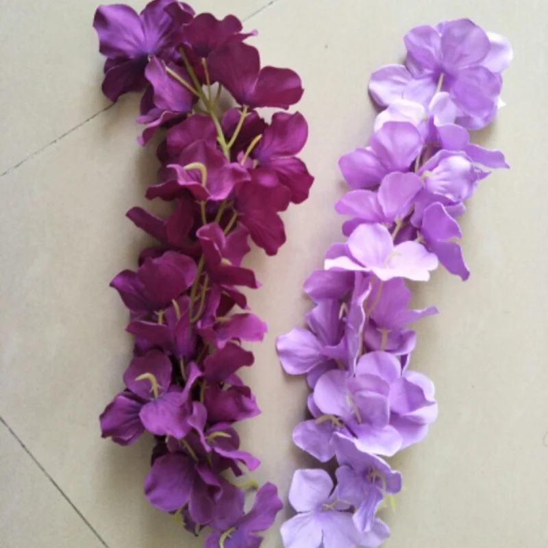 100PCS Artificial Hydrangea Wisteria Flower For DIY Simulation Wedding Arch Square Rattan Wall Hanging Basket Can Be Extension 100PCS Artificial Hydrangea Wisteria Flower For DIY Simulation Wedding Arch Square Rattan Wall Hanging Basket Can Be Extension
