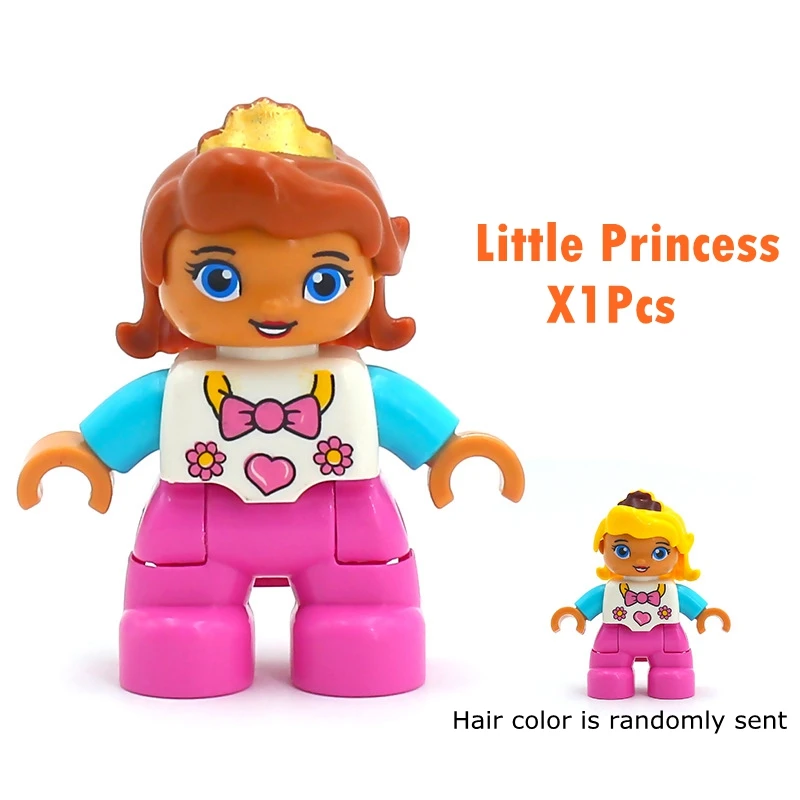 

Single Sale Legoing Duplo Action Figures Little Princess Building Block Bricks Model DIY Education Toys for Children Baby Gifts