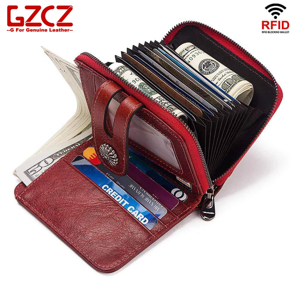 GZCZ 100% натуральная Мини кожаный кошелек маленькие кошельки женские модные на