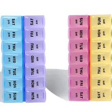 Double row 14 geriatric medicine box a week medicine box family medicine collection box with braille English word medicine premier матрас 1сп 80 195 22 шатура матрасы medicine