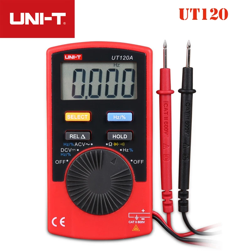 

UNI-T UT120A UT120B UT120C Palm Size Digital Multimeters 4000 Count Display Auto Range Continuity Buzzer DC Voltage Meters Test