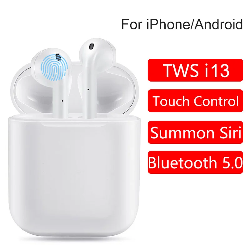 

Wireless Earphones i13 TWS 2019 Wireless Bluetooth Headset Sport Earphone For phone Earpiece Earbuds i10 i12 TWS i11 i7s Air Pod