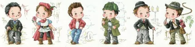 cs-2764 Cross Stitch Kit Movies in My Memory Six Men Super Movie Star Actor SO