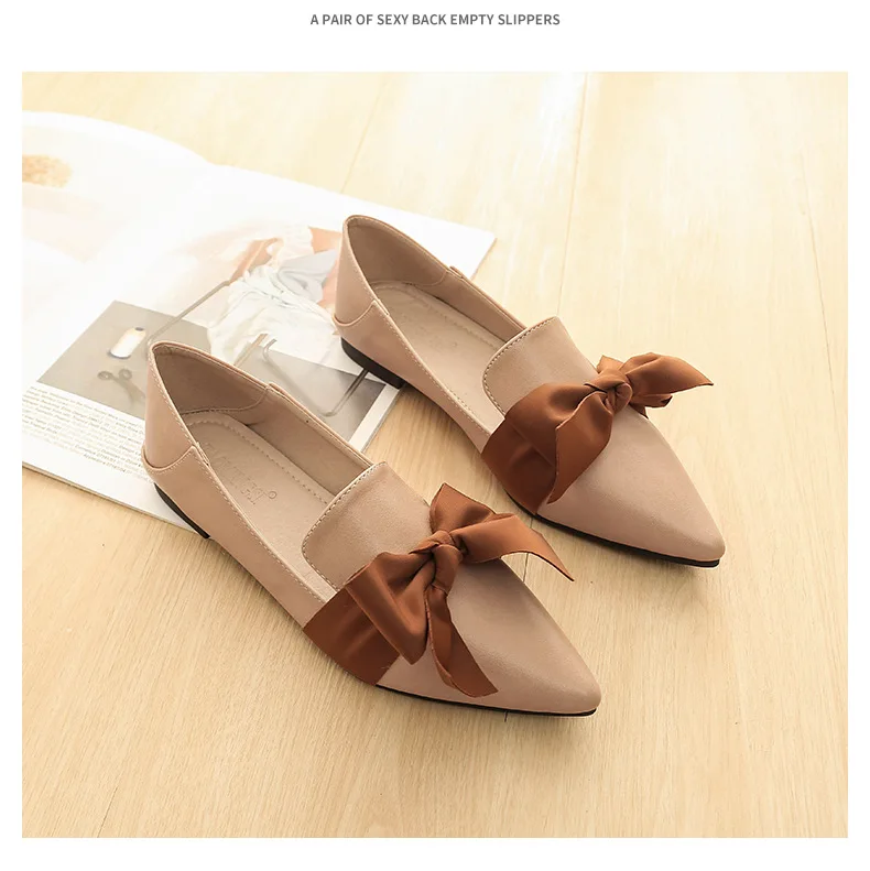 Taomengsi/ г. Женская обувь новые стильные туфли на плоской подошве с острым носком и бантиком, большой размер 33-43, лоферы