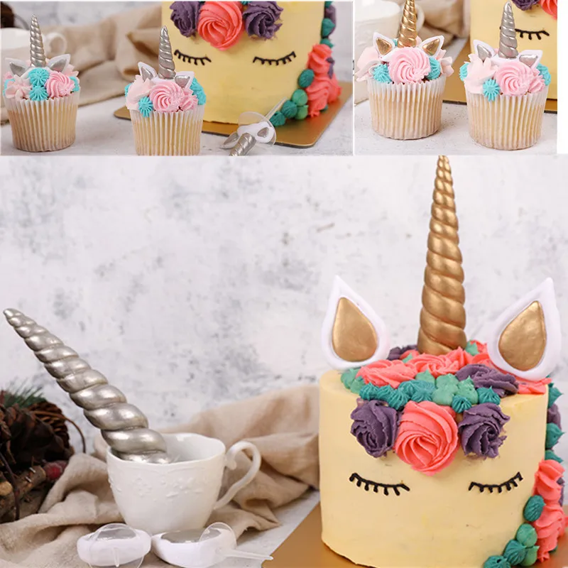 Глина Единорог Рог уши глаза Единорог инструменты для украшения торта для вечеринки десертный стол вечерние украшения для топперы для торта на день рождения