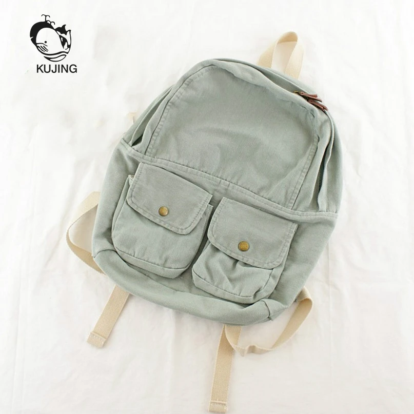 KUJING Fashion Backpack High Quality Art Female Youth Casual Backpack Hot Canvas Student Backpack Shopping Travel